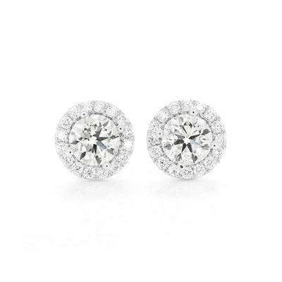 Halo Solitaire Stud Earrings - Miami The Jeweler