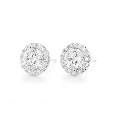 Halo Solitaire Stud Earrings - Miami The Jeweler