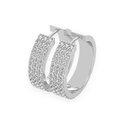 Extra Large Three Row Huggie Hoop Earrings - Miami The Jeweler