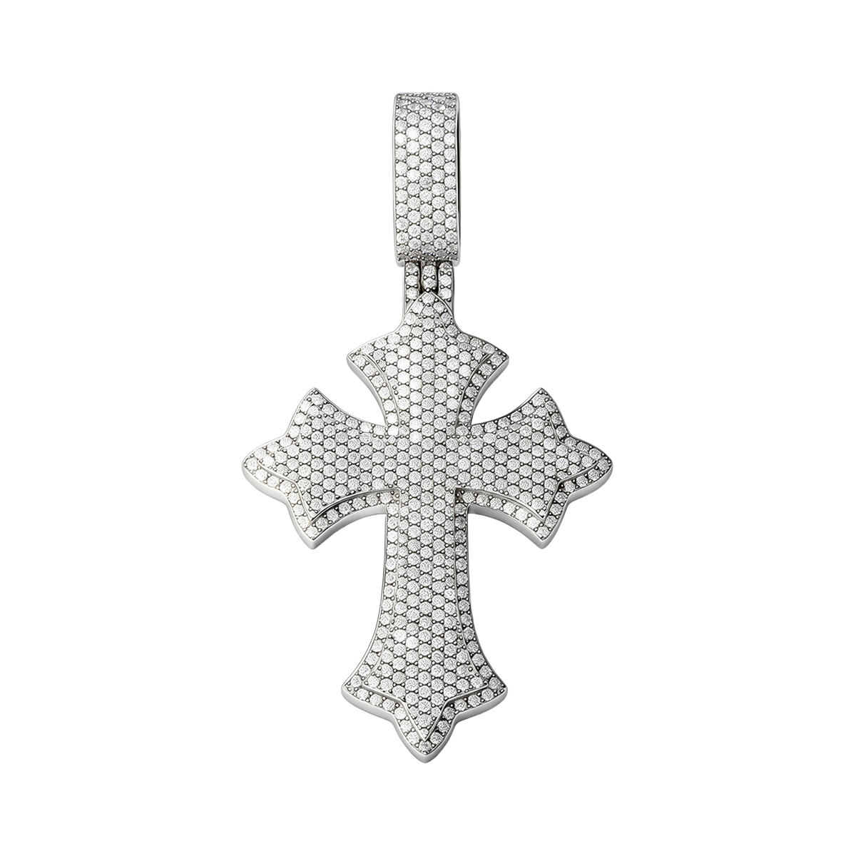 Moissanite Chrome Cross Pendant