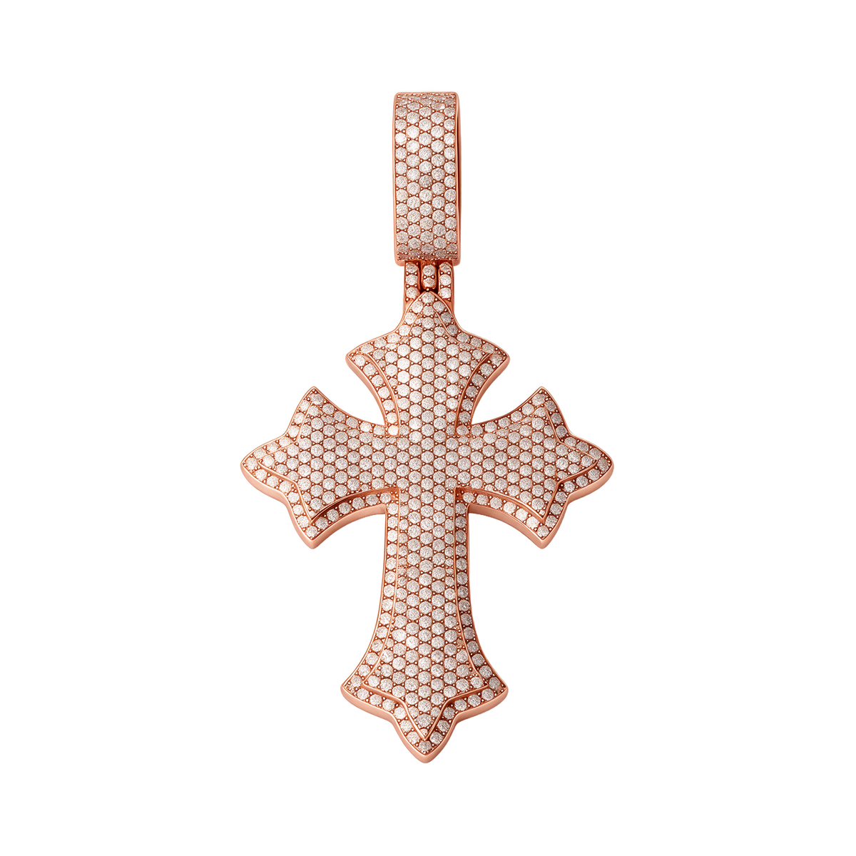 Moissanite Chrome Cross Pendant
