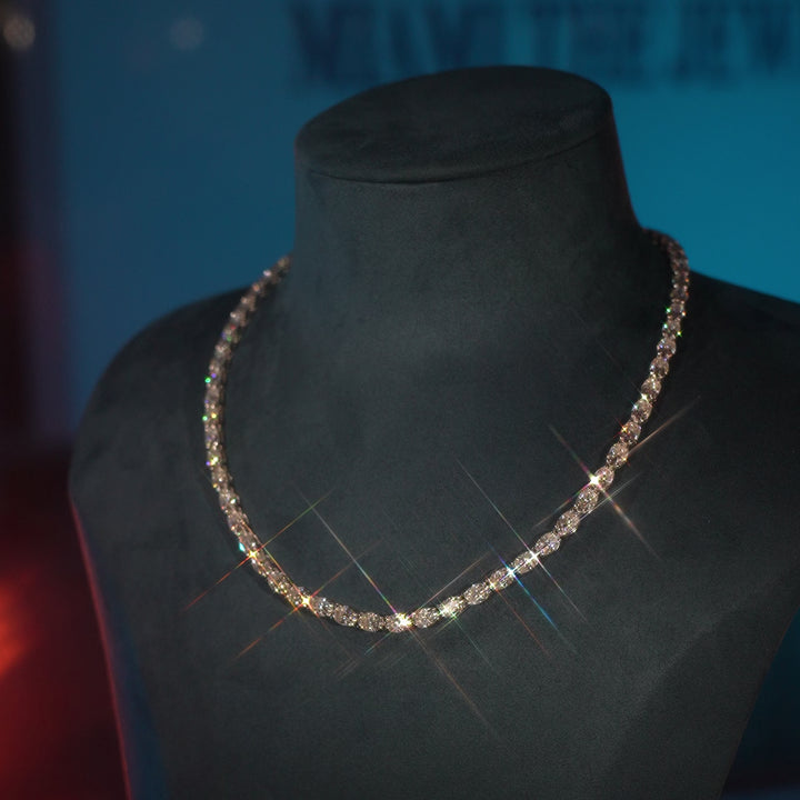 Moissanite Oval Cut Tennis Chain [4MM / 16in]