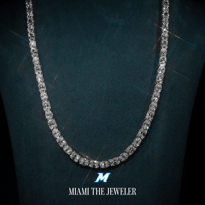 Moissanite Radiant x Oval Cut Tennis Chain [5MM]