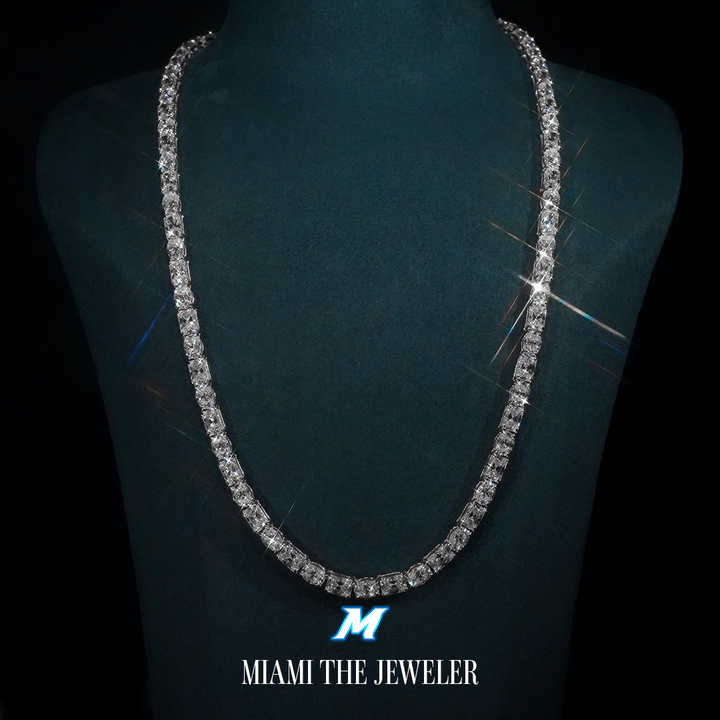 Moissanite Radiant x Oval Cut Tennis Chain [5MM]