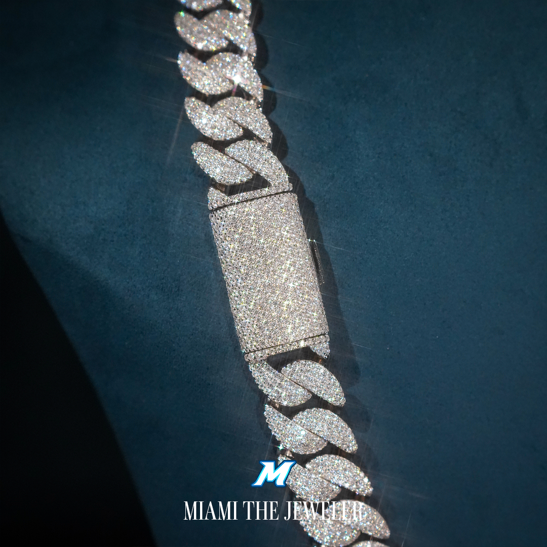 Moissanite Miami Cuban Chain [14mm] - Miami The Jeweler